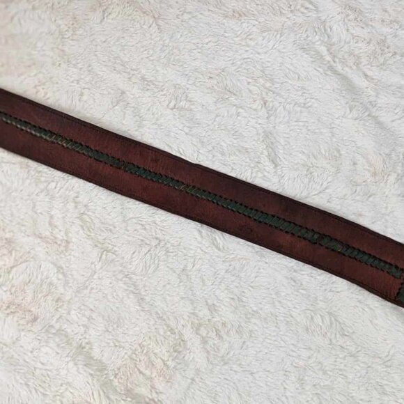 Detailed Stitching Genuine Leather Belt with Silver Belt Buckle made in Mexico main image 5